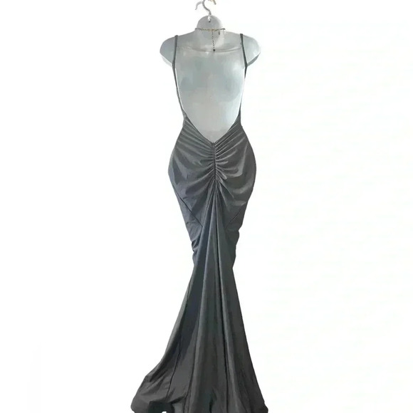 Jessica Angel 974 Formal Mermaid Gown XS | Sleeveless Jersey Evening Dress Scoop - Picture 5 of 8